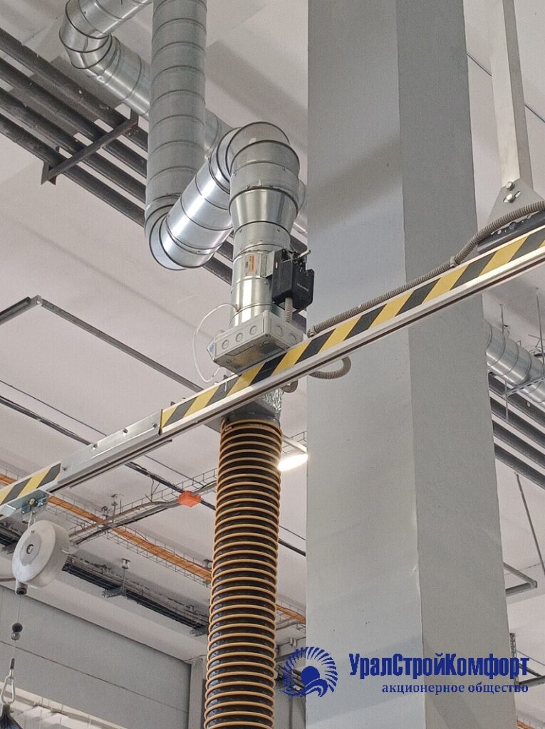 Система удаления выхлопных газов для пожарного депо