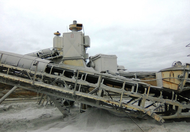 Аспирация при дроблении гипсового камня